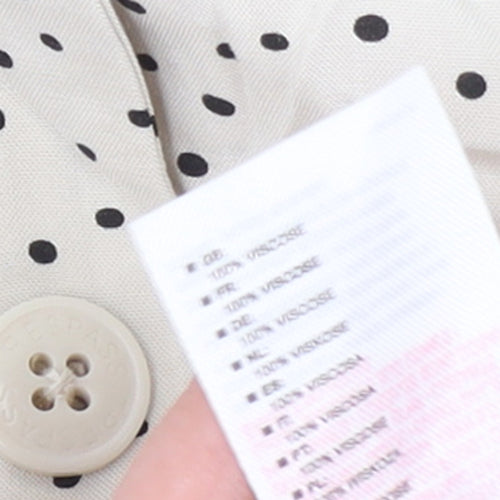 Trespass Womens Ivory Polka Dot Shirt Dress Size 10 Summer Midi