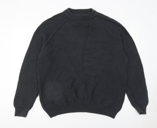 Jasper Conran Men’s Black Cotton Knit Crew Neck Jumper XL
