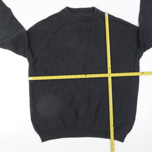Jasper Conran Men’s Black Cotton Knit Crew Neck Jumper XL