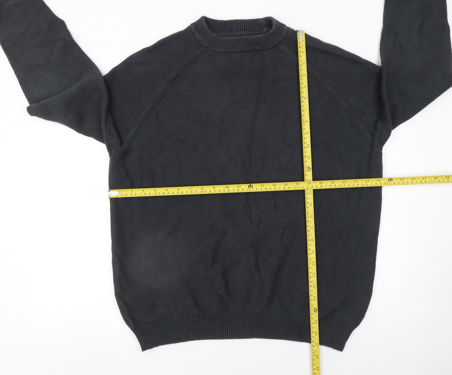 Jasper Conran Men’s Black Cotton Knit Crew Neck Jumper XL