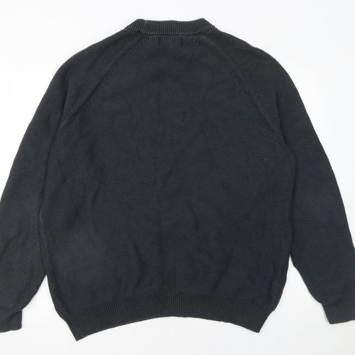 Jasper Conran Men’s Black Cotton Knit Crew Neck Jumper XL