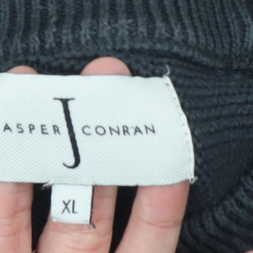 Jasper Conran Men’s Black Cotton Knit Crew Neck Jumper XL