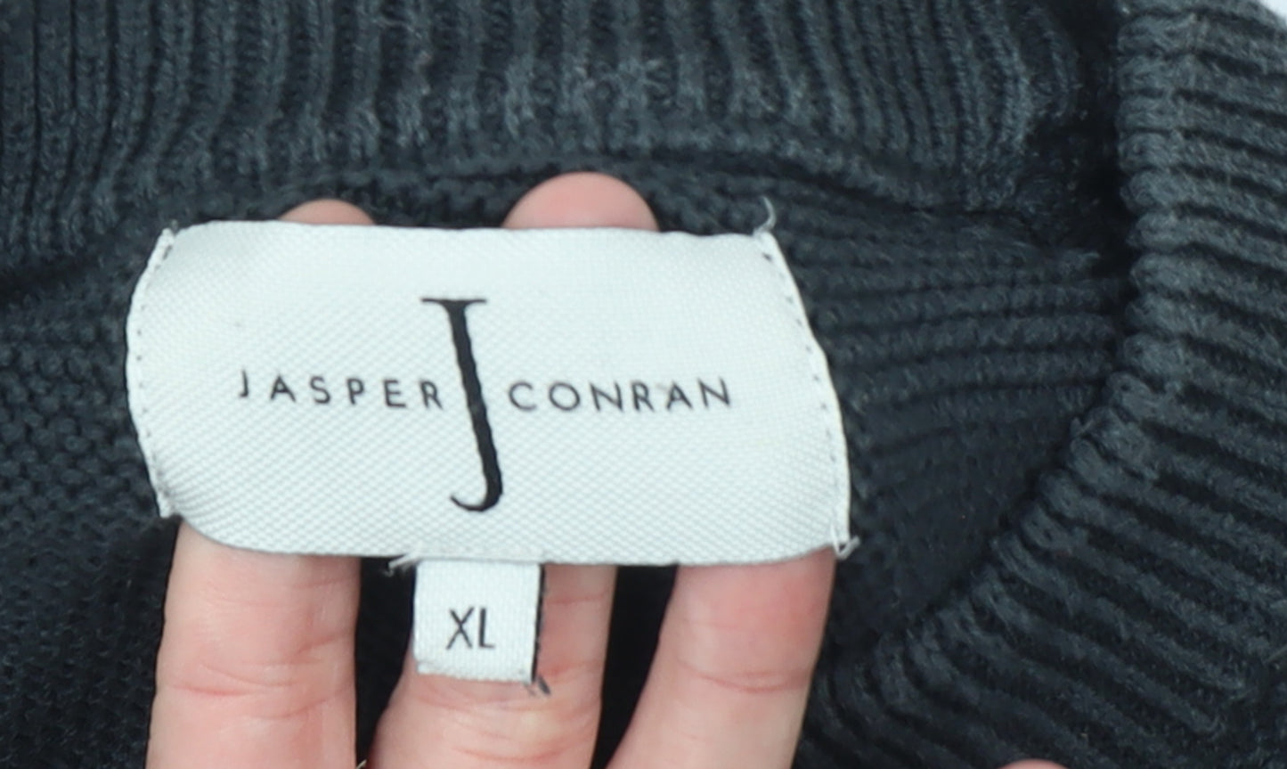 Jasper Conran Men’s Black Cotton Knit Crew Neck Jumper XL