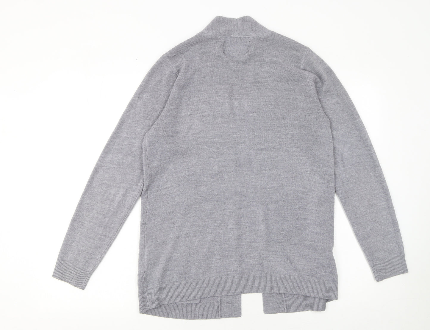 Maine New England Women's Grey Long Sleeve Open Knit Cardigan Size 12