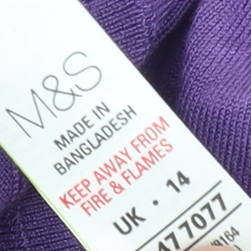 Marks and Spencer Women's Purple Knit Cardigan Size 14