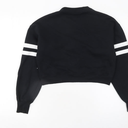 Hollister Women's Black XS Cropped Varsity Jacket