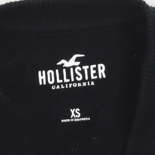Hollister Women's Black XS Cropped Varsity Jacket