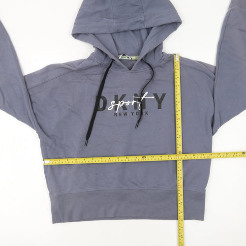 DKNY Sport Women's Blue Pullover Hoodie Size L Cotton Blend