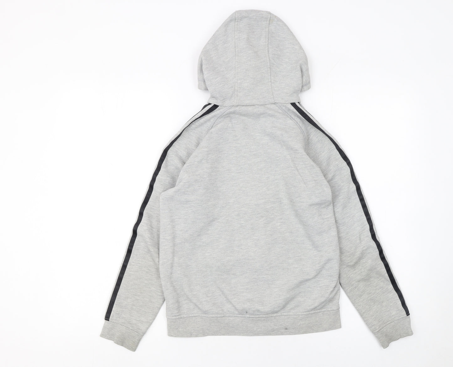 Adidas Boys Grey Full Zip Hoodie 11-12 Years Sports Casual Fleece