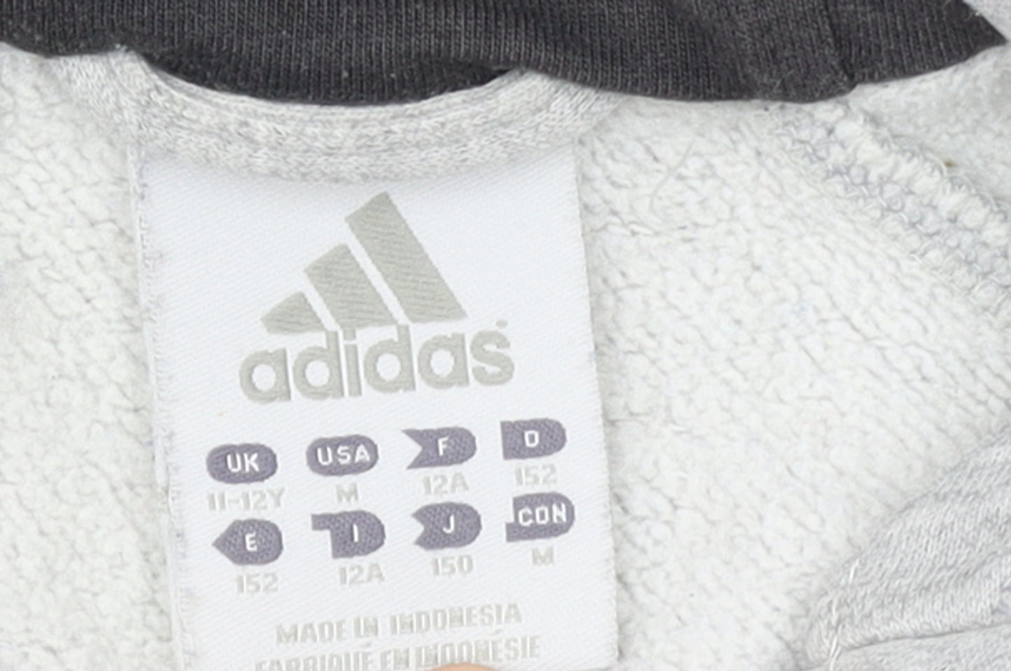 Adidas Boys Grey Full Zip Hoodie 11-12 Years Sports Casual Fleece