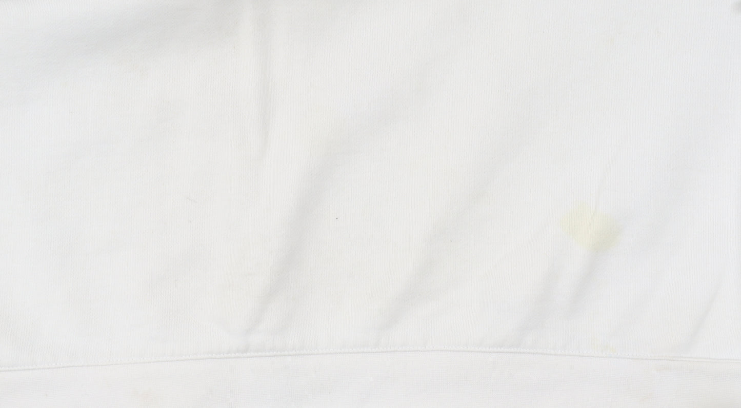 Nike Men's White Large Crew Neck Pullover Logo Sweatshirt
