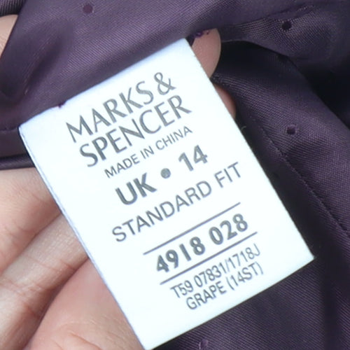 Marks and Spencer Women’s Purple Blazer Jacket UK 14 Classic Fit
