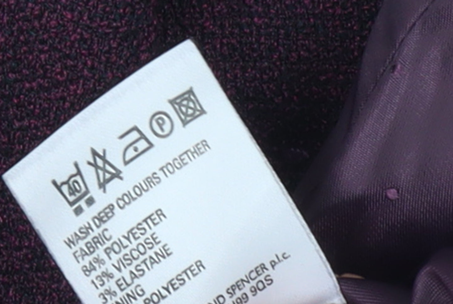 Marks and Spencer Women’s Purple Blazer Jacket UK 14 Classic Fit