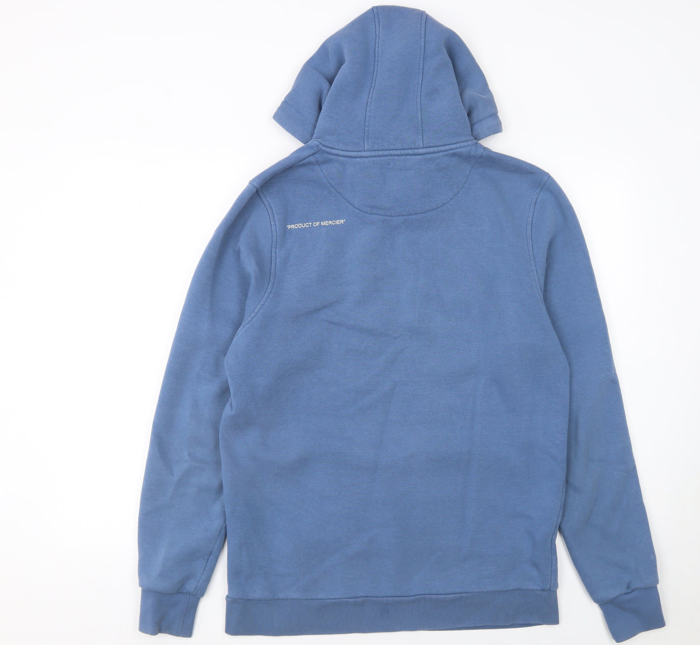 Mercier Men’s Blue Pullover Hoodie M Embroidered Logo Fleece Sweatshirt