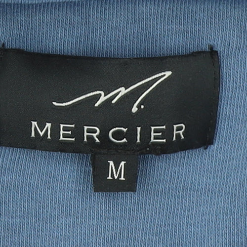 Mercier Men’s Blue Pullover Hoodie M Embroidered Logo Fleece Sweatshirt