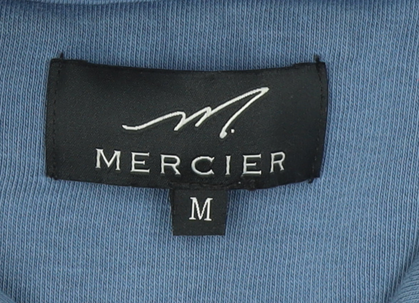 Mercier Men’s Blue Pullover Hoodie M Embroidered Logo Fleece Sweatshirt
