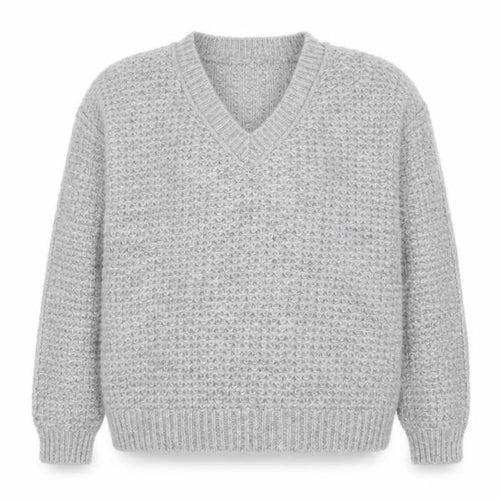 Primark Women’s Grey V-Neck Chunky Knit Jumper Size M