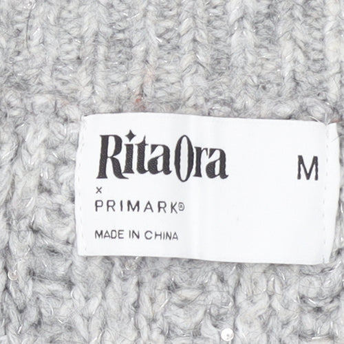 Primark Women’s Grey V-Neck Chunky Knit Jumper Size M