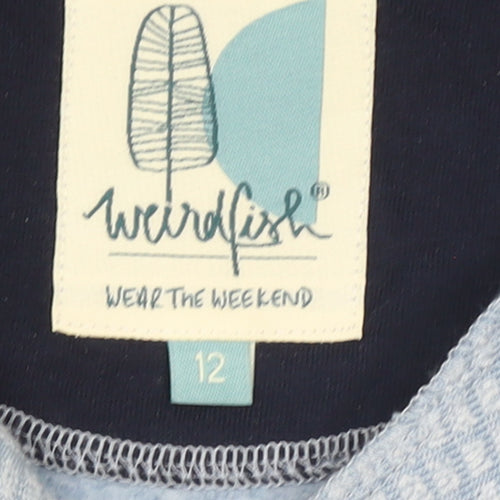 Weird Fish Women's Blue 1/4 Zip Pullover Sweatshirt Size 12