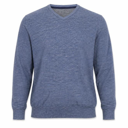 RJR John Rocha Men’s Blue Cotton V-Neck Jumper Size L
