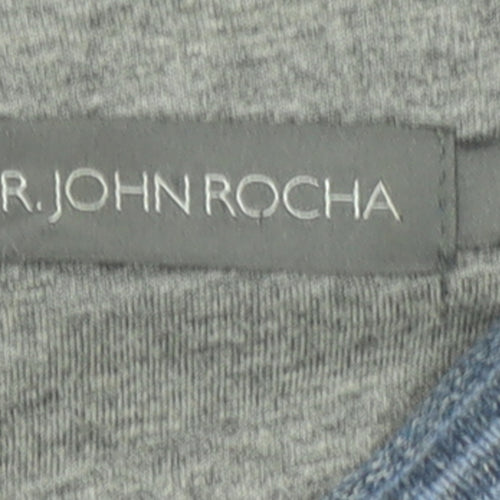 RJR John Rocha Men’s Blue Cotton V-Neck Jumper Size L