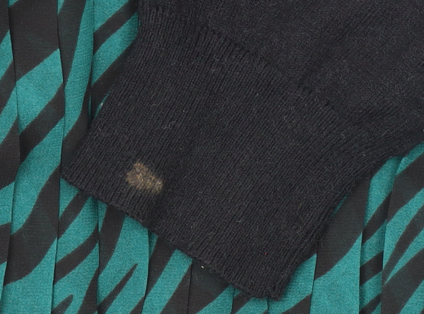 Oasis Women Black Green Animal Print Knit Midi Jumper Dress Size L