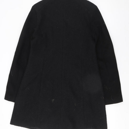 Next Women’s Black Wool Blend Military Zip Coat Size 14