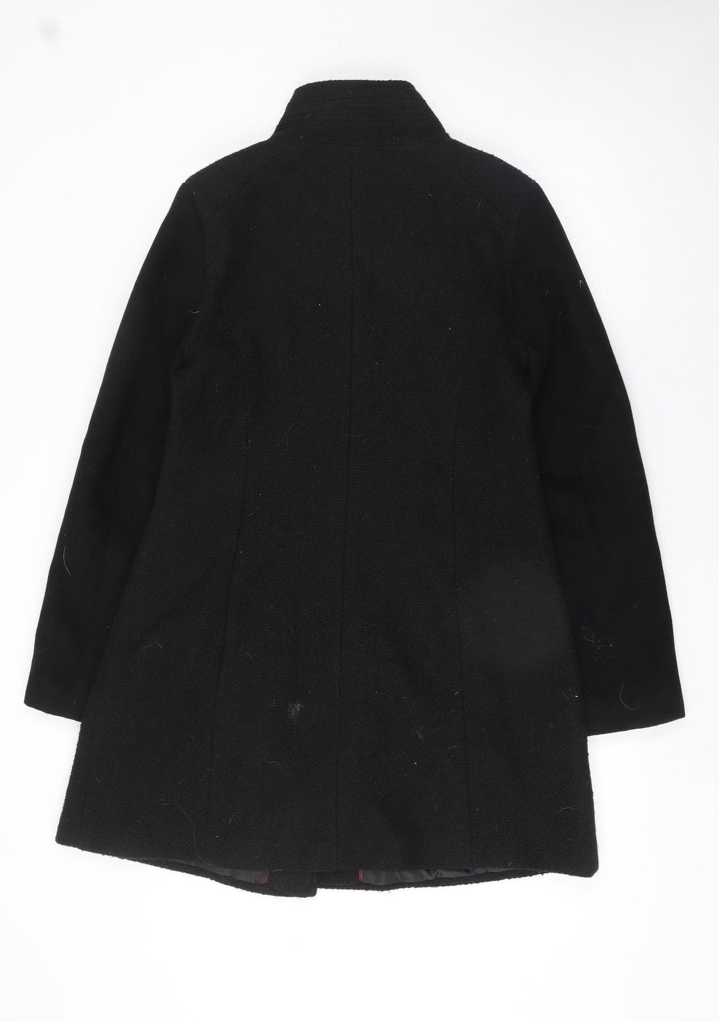 Next Women’s Black Wool Blend Military Zip Coat Size 14