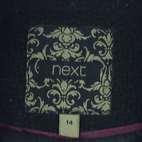 Next Women’s Black Wool Blend Military Zip Coat Size 14