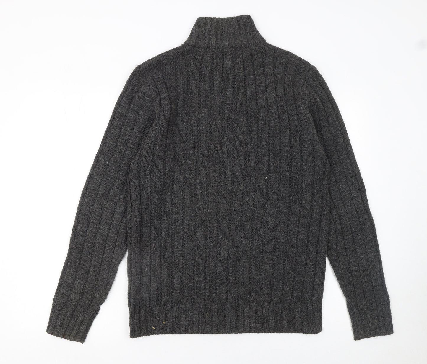 Onfire Men Grey 1/2 Zip High Neck Knit Jumper Size M