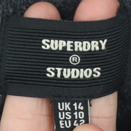 Superdry Womens Grey Size 14 Hooded Basic Activewear Jacket