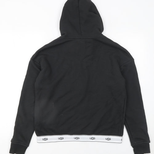 UGG Women's Black Full Zip Hoodie Size M Cotton Blend Lined Sweatshirt