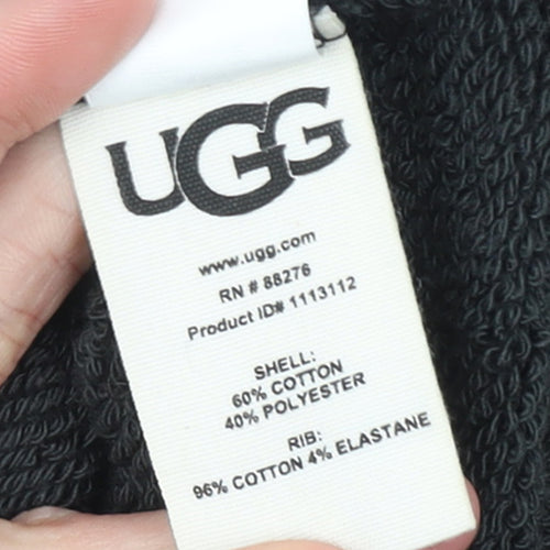 UGG Women's Black Full Zip Hoodie Size M Cotton Blend Lined Sweatshirt