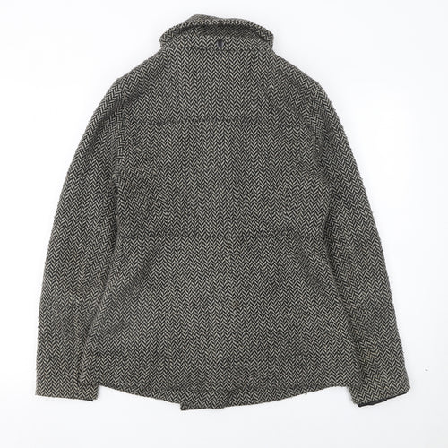 Hurley Women's Grey Wool Blend Herringbone Pea Coat Size M