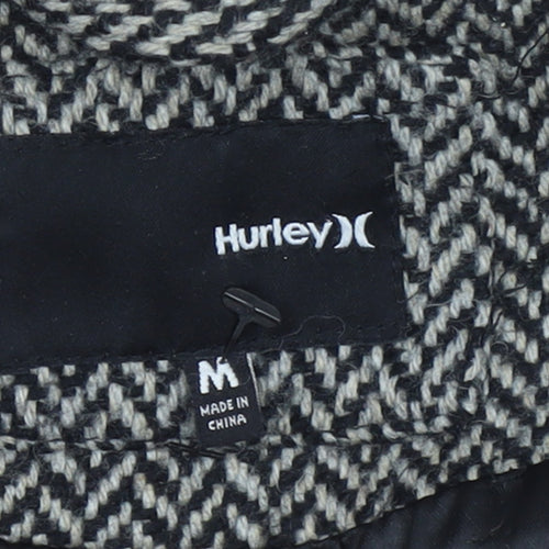 Hurley Women's Grey Wool Blend Herringbone Pea Coat Size M