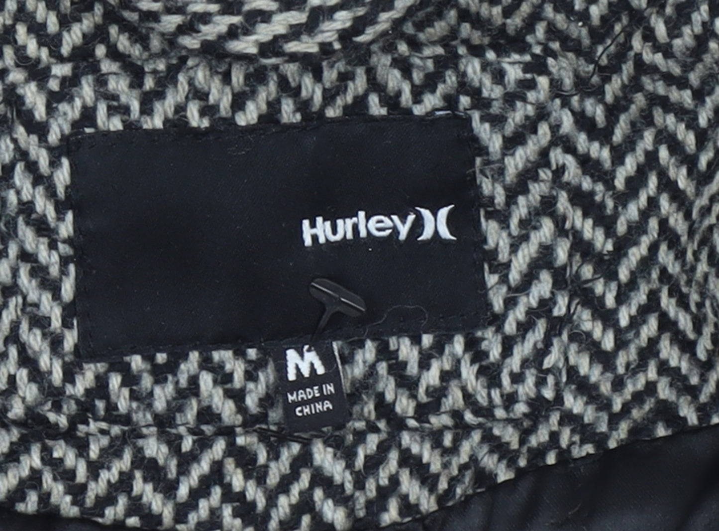 Hurley Women's Grey Wool Blend Herringbone Pea Coat Size M