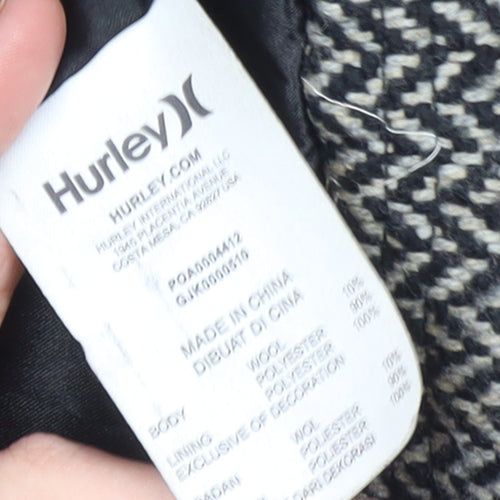 Hurley Women's Grey Wool Blend Herringbone Pea Coat Size M
