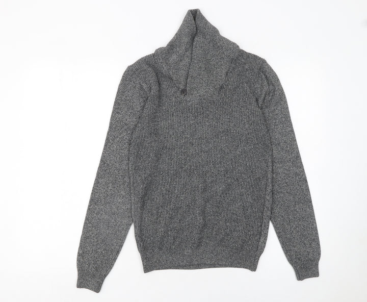 Next Men’s Grey Roll Neck Pullover Jumper Size S Cotton Blend