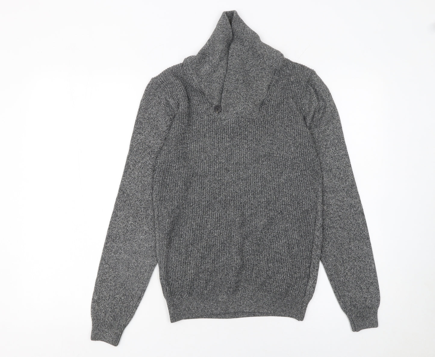 Next Men’s Grey Roll Neck Pullover Jumper Size S Cotton Blend