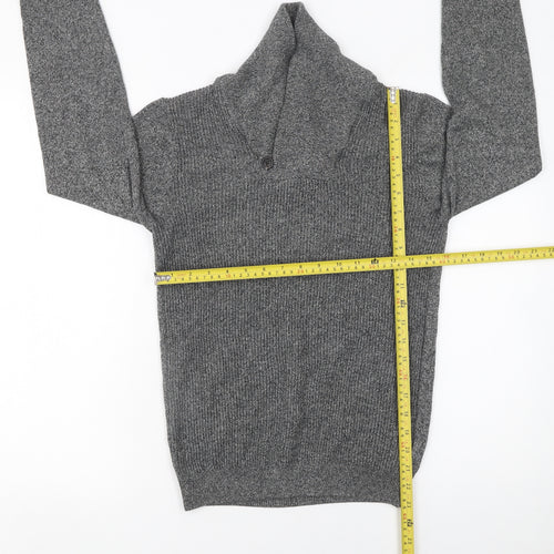 Next Men’s Grey Roll Neck Pullover Jumper Size S Cotton Blend