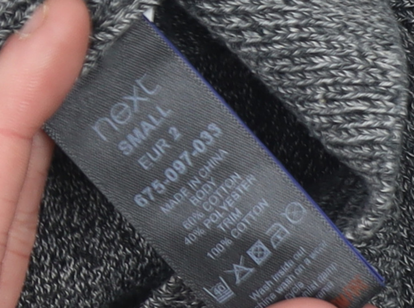 Next Men’s Grey Roll Neck Pullover Jumper Size S Cotton Blend