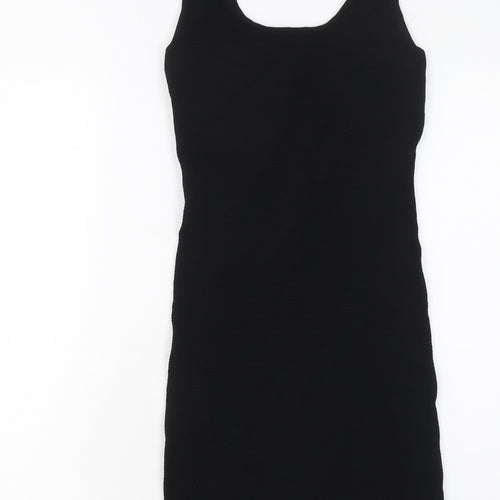 Mango Women Black Size 10 Bodycon Sleeveless Scoop Neck Dress