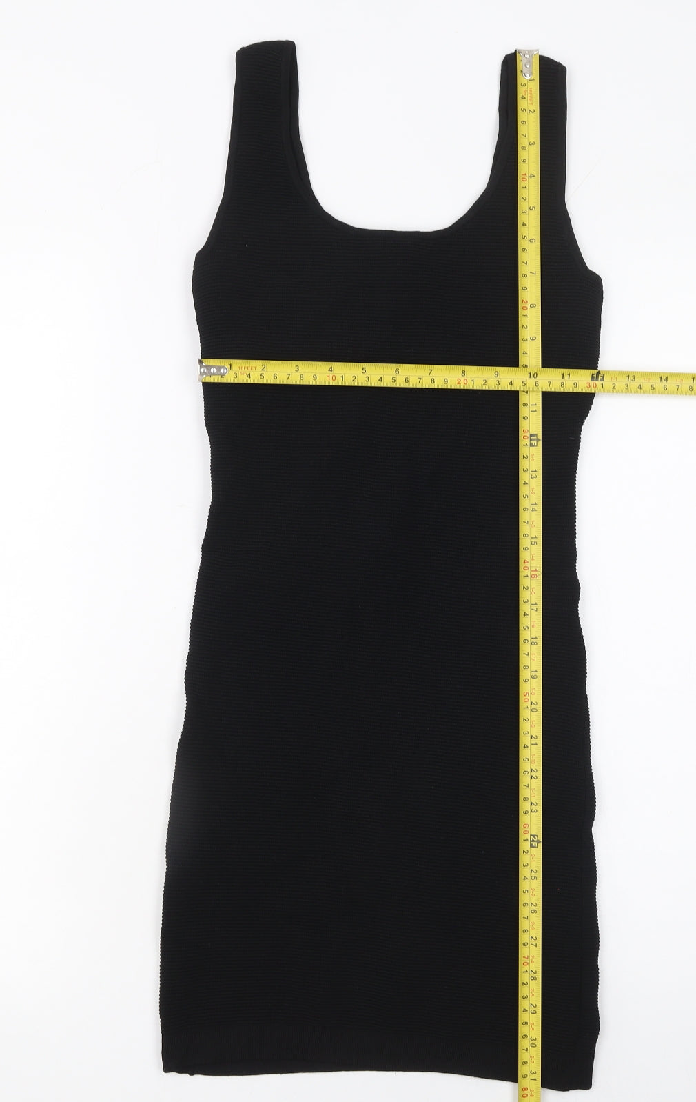 Mango Women Black Size 10 Bodycon Sleeveless Scoop Neck Dress