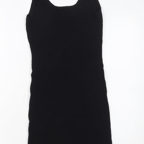 Mango Women Black Size 10 Bodycon Sleeveless Scoop Neck Dress