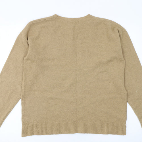 Dorothy Perkins Women Beige Floral Pullover Jumper UK 14