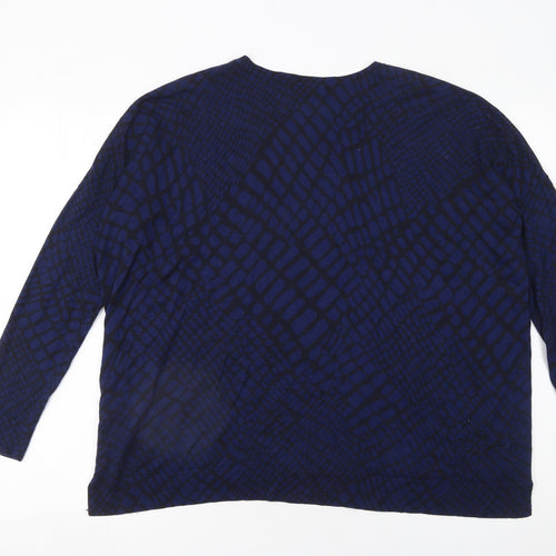 Whistles Womens Blue Geometric Knit Pullover Jumper UK 10