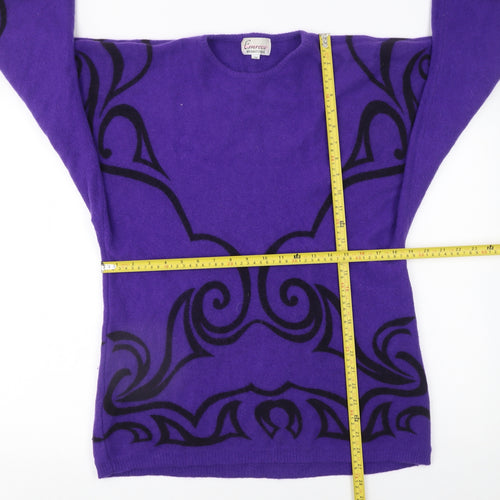 Emreco Women’s Purple Wool Blend Jumper Size 12 Vintage Pullover