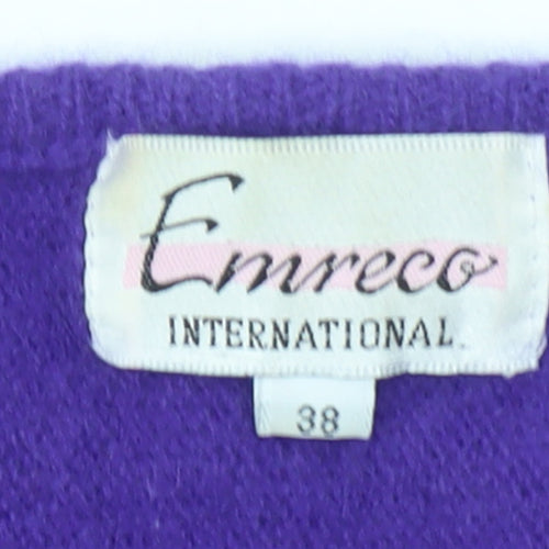 Emreco Women’s Purple Wool Blend Jumper Size 12 Vintage Pullover