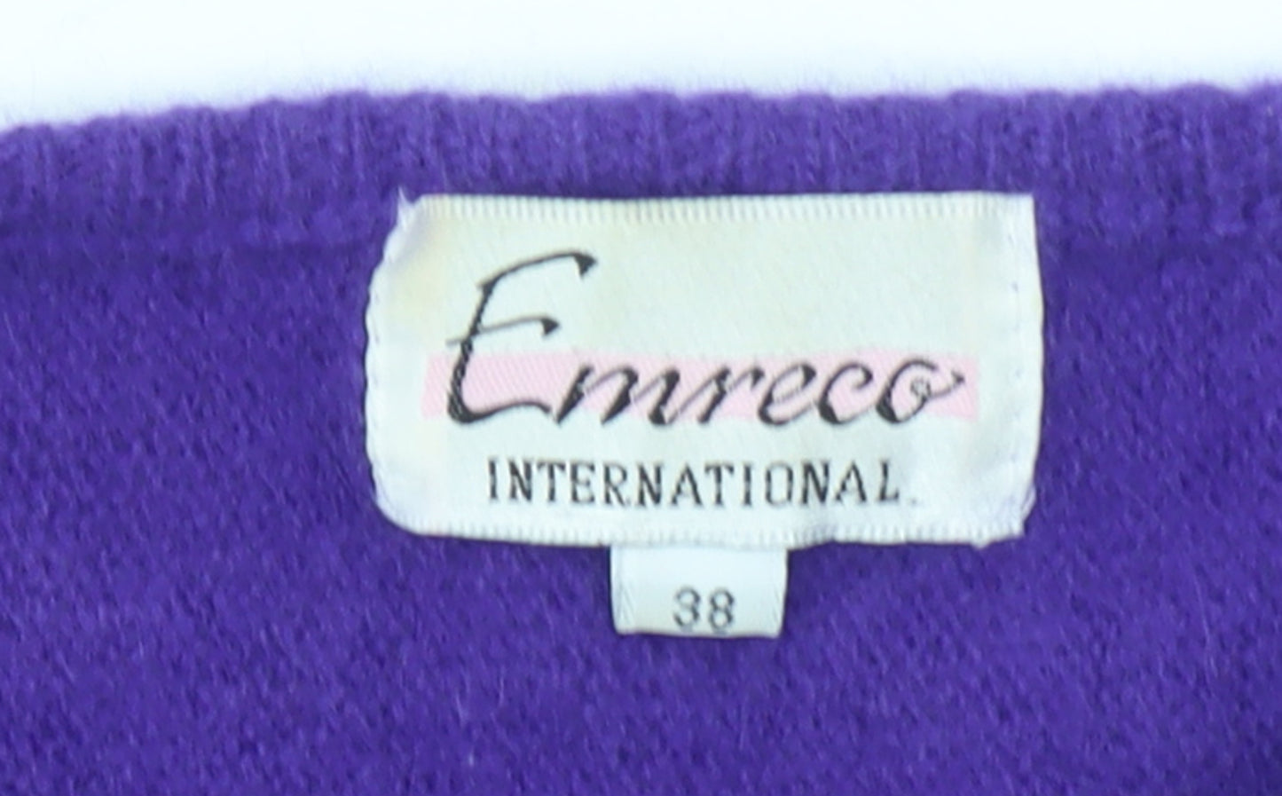 Emreco Women’s Purple Wool Blend Jumper Size 12 Vintage Pullover