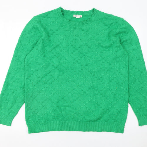 Mudflower Women’s Green Crew Neck Knit Jumper Size 18
